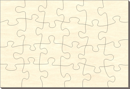 24 Teile Blanko Holz-Puzzle Rechteck 112x76 cm zum Selbst Bemalen 
