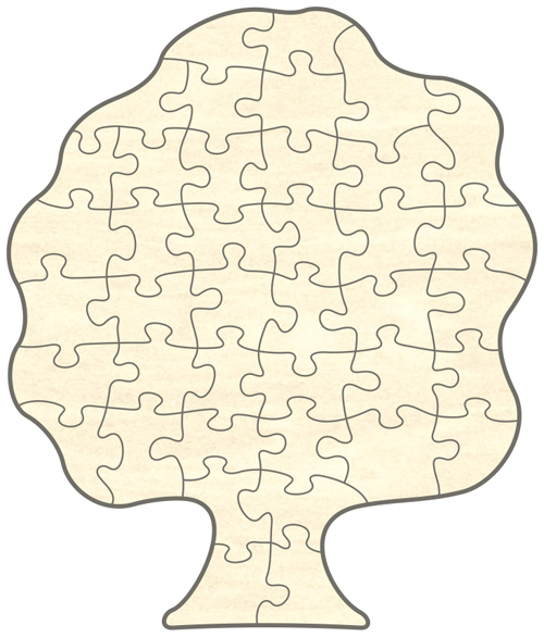 40 Teile Blanko Holz-Puzzle Herz zum Selbst Bemalen und Gestalten 19x19 cm 