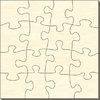 Blankopuzzle Quadrat, 19x19, 16 Teile