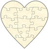 Blankopuzzle Herz, 19x19, 12 Teile