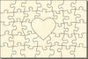 Blankopuzzle Rechteck mit Herz, 60x40, 35 Teile
