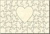 Blankopuzzle Rechteck mit Herz, 60x40, 48 Teile
