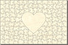 Blankopuzzle Rechteck mit Herz, 84x60, 121 Teile