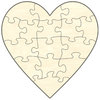 Blankopuzzle Herz, 56x56, 15 Teile