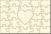 Blankopuzzle Rechteck mit Herz, 60x40, 25 Teile