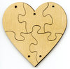 Wir-Puzzle Herz, 5 Teile, 7,5 x 7,5 cm